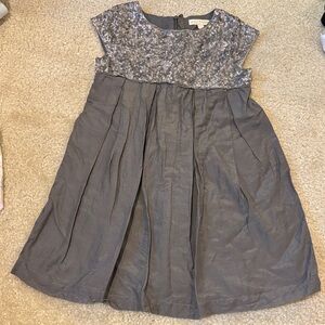 Mini Boden Sparkling sequins Silver and Gray Dress size 5-6